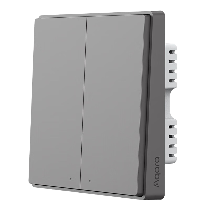 Aqara Smart Switch D1 with Zero-Flame Double Button, Integrated with Mijia APP/iPhone HomeKit, Mountain Gray