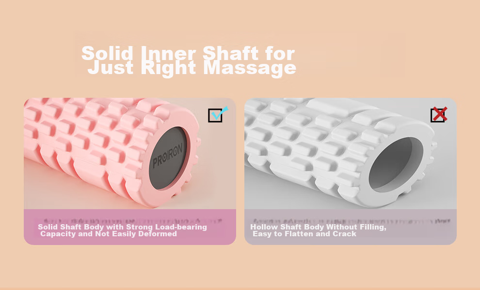 PROIRON Puli'ai Yoga Column Foam Roller Muscle Relaxation Solid Massage Stick Calf Roller for Beginners, Pink 11