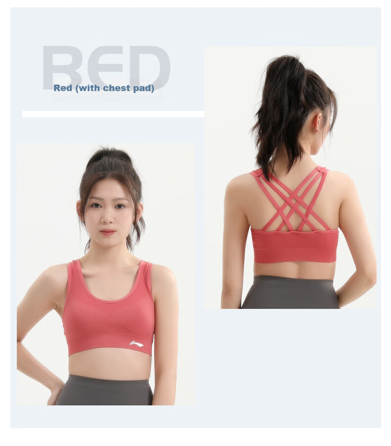 Li-Ning Women's Sports Bra, High Support Yoga Bra, Beautiful Back Design, Running Anti-Shock And Anti-Sagging, Plus Size Breathable Vest 13
