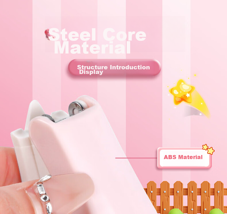 Touch Fish Stapler Cartoon Mini Set Cute Mini Student Stationery Flower Shop Floral Multi-Functional Binding Machine Stapler Exam Paper Stapler Pink 5