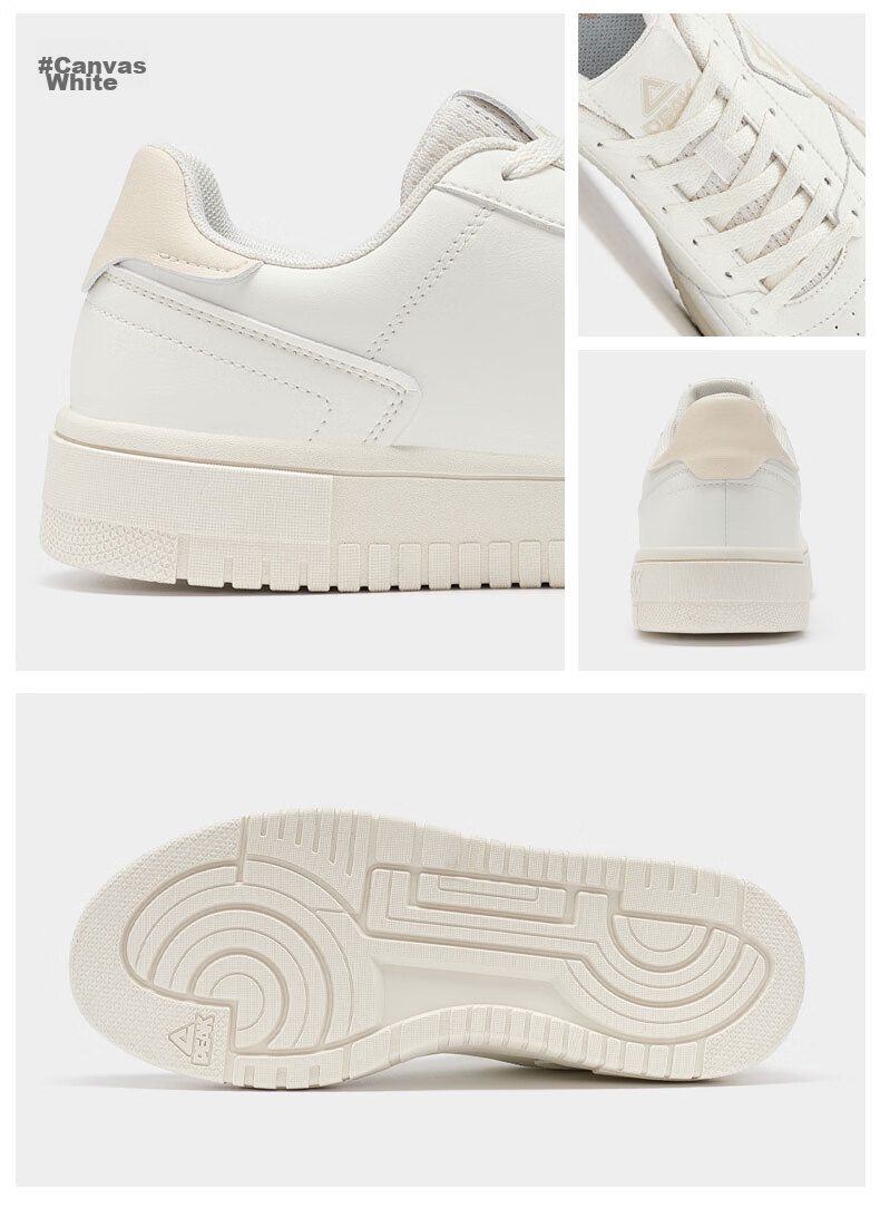 PEAK Men's Sneakers, Summer Low-Top Casual Shoes, Air Force One Style White Shoes, Versatile Sports Shoes for Men DB531127 22