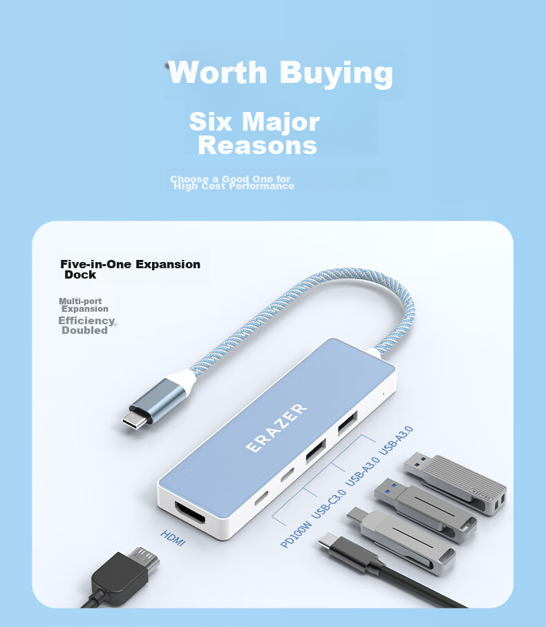 Lenovo Invests in Brand Yinengzhe Type-C Expansion Dock, HDMI Cable Converter, Hub Splitter, 4K60Hz Screen Mirroring, PD Fast Charging, Suitable for Laptops And Desktop Computers 2