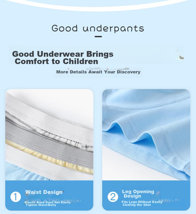 LangSha Boys' Boxer Briefs, Class A Cotton Antibacterial Underwear, Casual Shorts for Small, Medium And Large Boys, 3 Pairs, Size 160 14