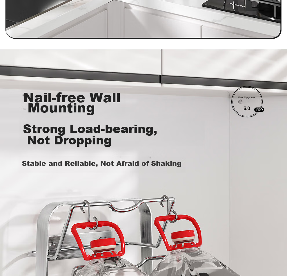 Jiabaili 304 Stainless Steel Pot Lid Rack, Kitchen Storage Rack, Wall-Mounted without Drilling, Multifunctional Countertop Chopping Board Holder And Cutting Board Storage 19