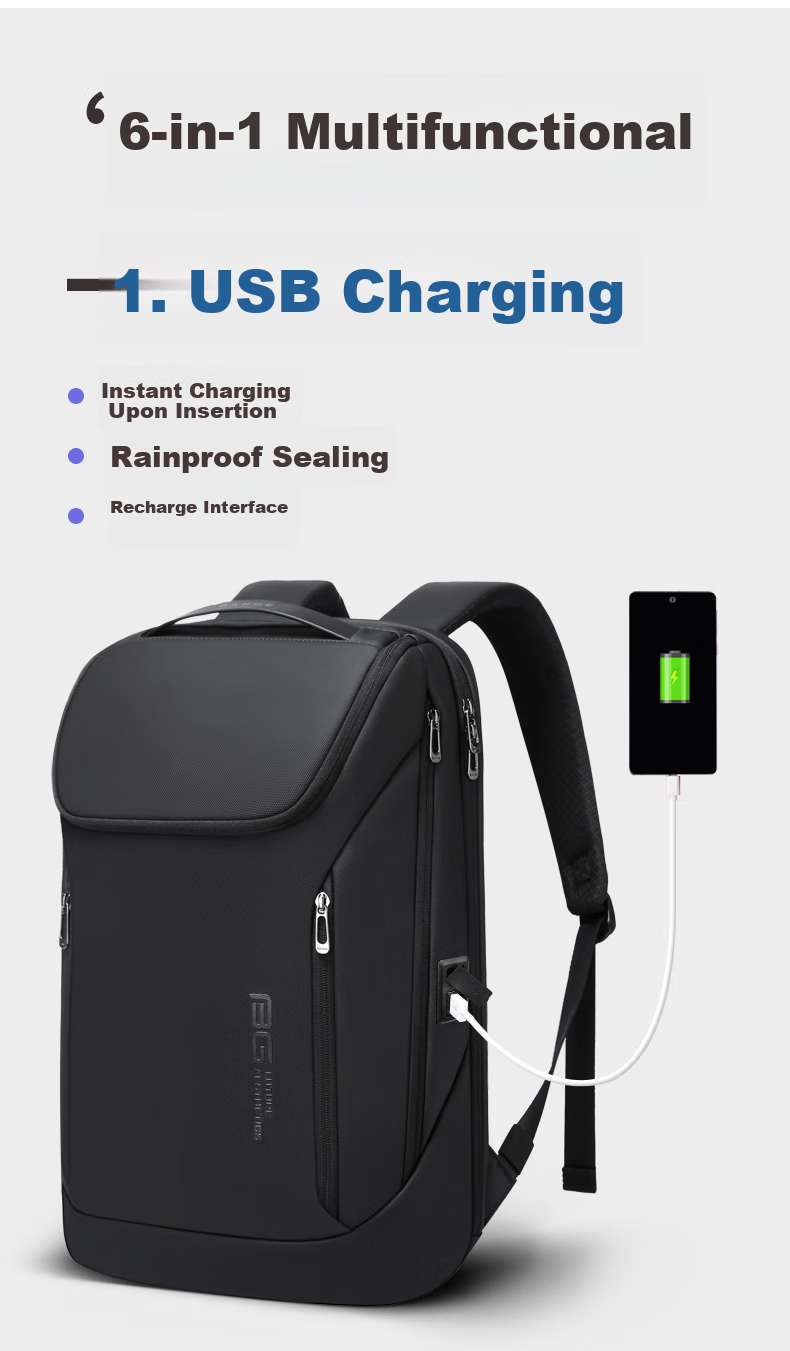 Bange Backpack, Men's Business Backpack, Large Capacity, College Student Schoolbag, Travel Bag, 16-Inch Laptop Bag 7