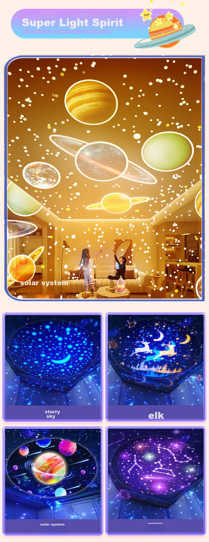 Mixiaoshu Starry Sky Projection Lamp Children's Toy Gift for Girls And Boys Aged 7-14 Birthday Present Music Box with Sound 15