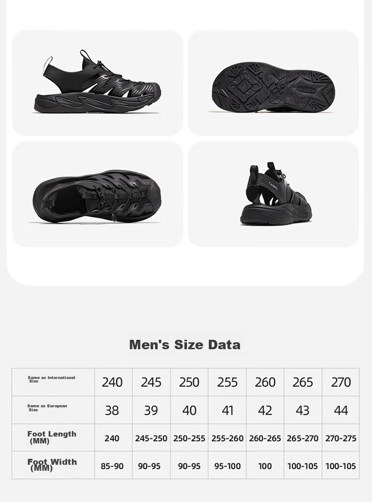 CAMEL Summer Outdoor Sandals for Men And Women, Thick-Soled Closed-Toe Beach Shoes, Water Wading And Stream Trekking Footwear 6