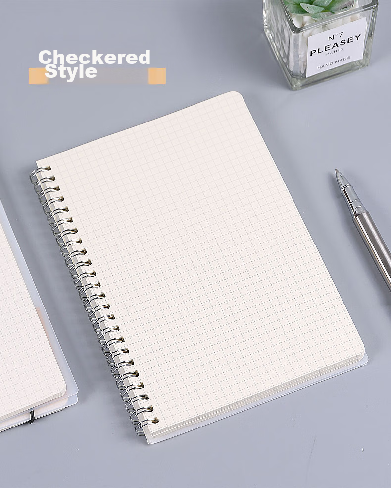 SHEN SHI B5/80 Sheets Transparent Cover Spiral Notebook Soft Copy Book Blank Page Journal Notebook Wirebound Notebook 1 Blank Version J8518-2 7