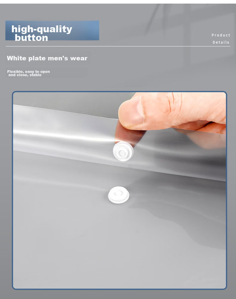 SIMAA 50-Pack A4 Twill Transparent White Button Closure Document Folders, Waterproof File And Exam Paper Storage Pouches, Archive Folders, Office Supplies, 20815 9
