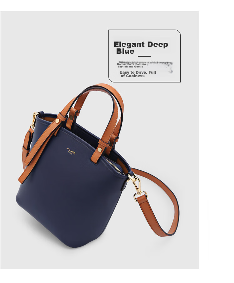 HONGU Women's Handbag, Leather Bucket Bag, Ladies' Tote Bag, Shoulder Bag, Crossbody Bag, 38cm Goddess Day Gift 15