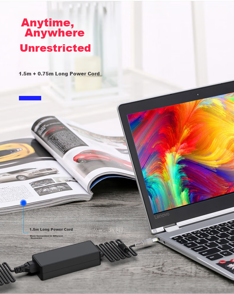 Elei Compatible with Lenovo Laptop Charger for Xiaoxin Air 12/13, YOGA 510/YOGA 710/Xiaoxin 510S Adapter, 20V 3.25A 65W Computer Power Cord 6
