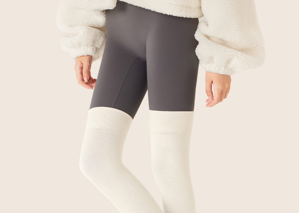 Mianzhuwu Knee-High Stockings for Women, Anti-Slip Thigh Slimming High Tube Socks for Autumn And Winter, 1 Pair 21