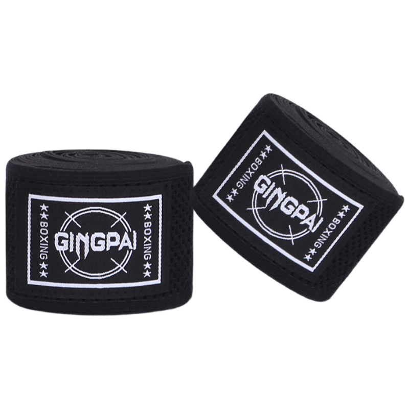 Jingpai Boxing Hand Wraps for Men, High-Elasticity Handband, Muay Thai Wrist Wrap, Combat Hand Guard Cloth, Black, 5 Meters
