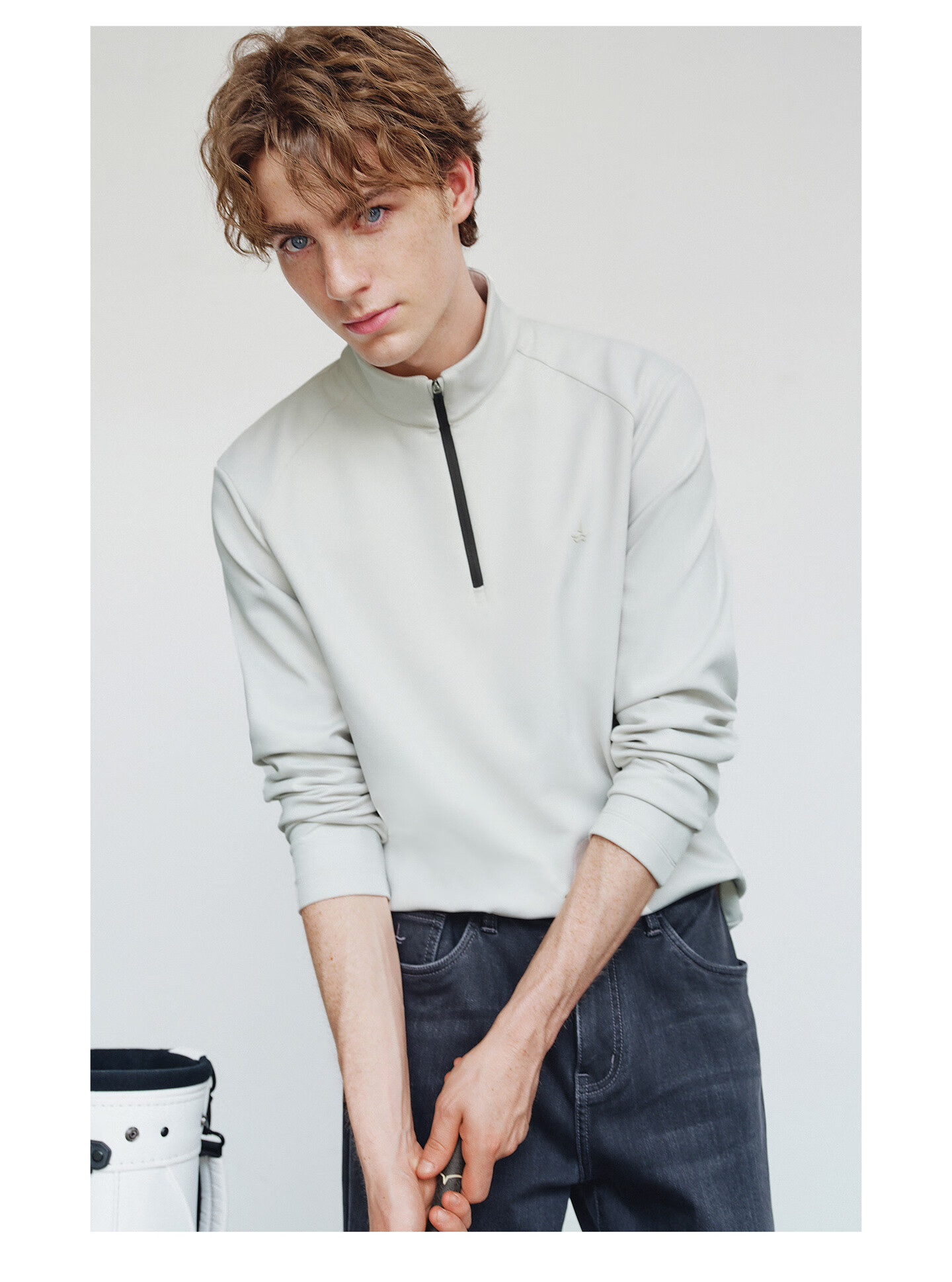 Navigare Celebrity-Inspired Small Sailboat Men's Half-Zip Brushed Casual Sweatshirt Inner Layer Top 1135845304 40