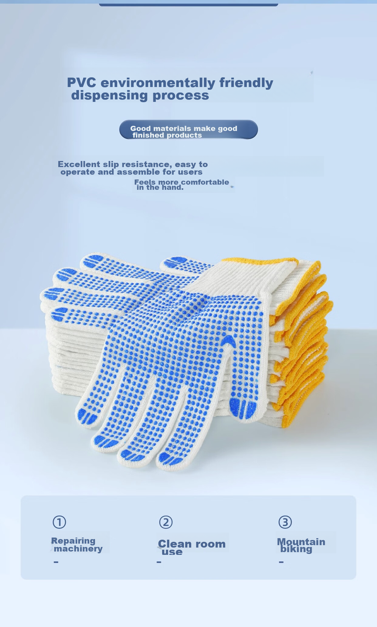 Qianjiadi Work Gloves, Protective Gloves, Non-Slip, Dotted Glue, Wear-Resistant, Threaded Gloves, Thickened Dotted Glue Gloves for Construction Sites, Work Gloves for Men And Women, 12 Pairs 5