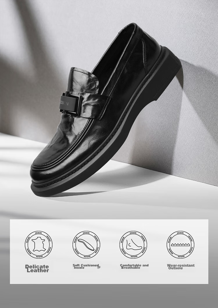 Goldlion Men's Loafers, Stylish And Comfortable Slip-On Business Casual Shoes, G508310294AAB, Black, Size 42 2