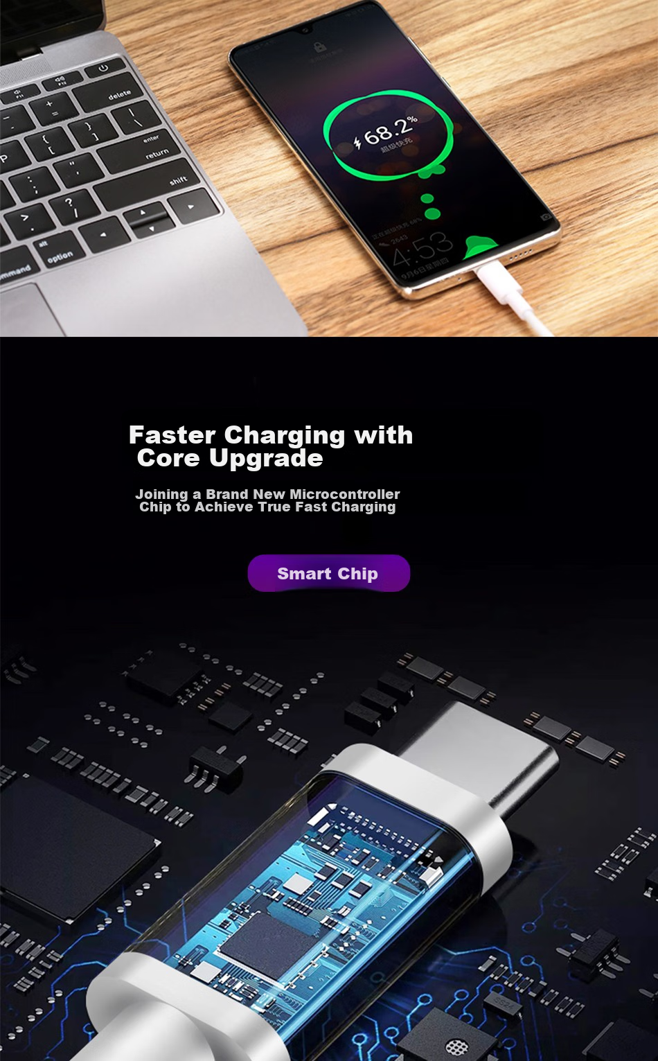 DiYiGongFang, Suitable for Huawei Fast Charging Kit, Data Cable Type-C/USB Cable, Compatible with Apple 15/16 Tablets IPad/XS, Huawei 40W Fast Charging Head + 2-Meter Cable (5A) 3