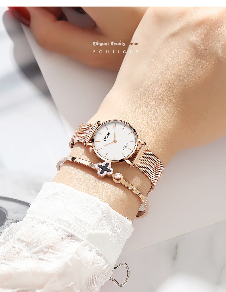 DOM Amani New Ultra-Thin Watch, Women's Fashionable Quartz Mechanical Style, Birthday Gift for Girlfriend 6