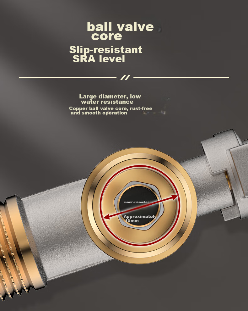 BSITN High-Flow Angle Valve Brass Core Gas Water Heater Ball Valve, 1/2 Inch, Figure-Eight Valve, Suitable for Both Cold And Hot Water, 2 Pieces, B705 9