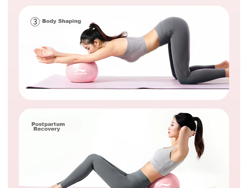 Li-Ning Yoga Ball, Pelvic Floor Exercise Ball for Pregnant Women And Adults, Baby Pilates Ball, Shaping And Buttocks Lifting Fitness Ball, Thickened Anti-Burst Elastic Ball 8