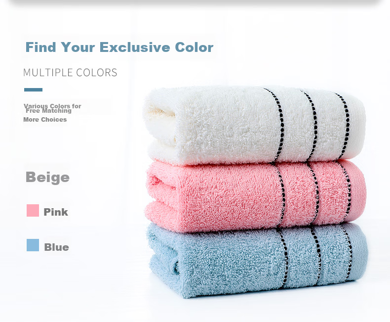 Grace Pure Cotton Towels, Adult Home Use Lint-Free Xinjiang Cotton Bath Face Towels for Men And Women, 3-Pack Sports Towels 8