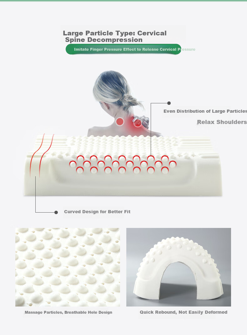 Hengyuanxiang Pillow, Imported from Thailand, Latex Pillow, Deep Sleep Pillow Core, Double Cervical Pillow Core, Whole Head, One Pair 8