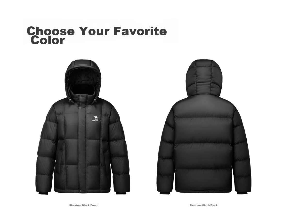 CAMEL Huoyanshan 656 down Jacket for Men, Winter Hooded Thick Warm Couple's Puffer Windproof Coat M34CA6B656 43
