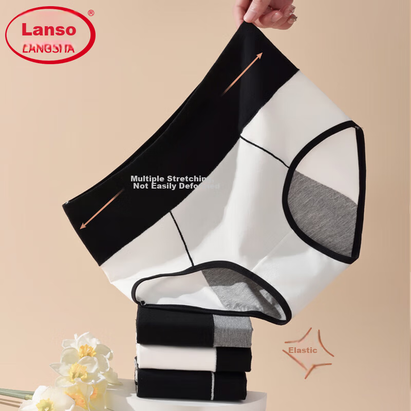 Женские трусы LangSha, высокие, с утягивающим эффектом, из хлопка, 3 шт.