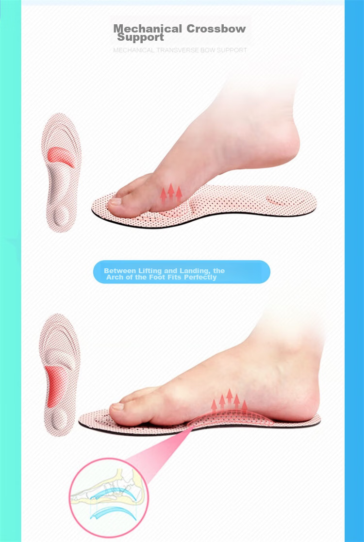 Eleft 4D Sponge Support Walking Shoe Insoles, Breathable, Sweat-Absorbing, Massage, Women's Style 7