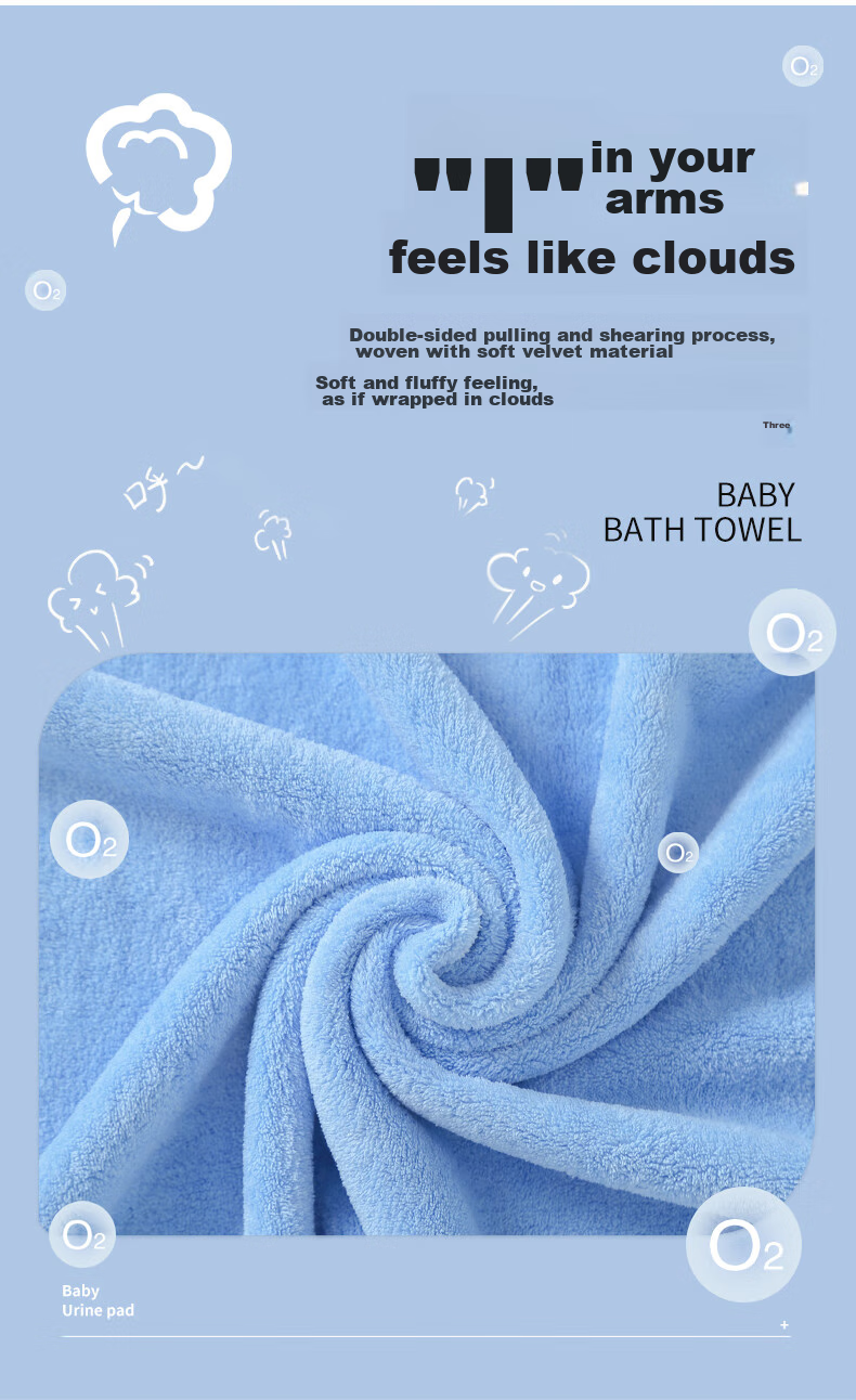 Nanjiren Baby And Child Bath Towel Cape with Hood, Cotton Gauze Absorbent Coral Fleece Bath Towel, Baby Bath Robe Cloak Wrap 8