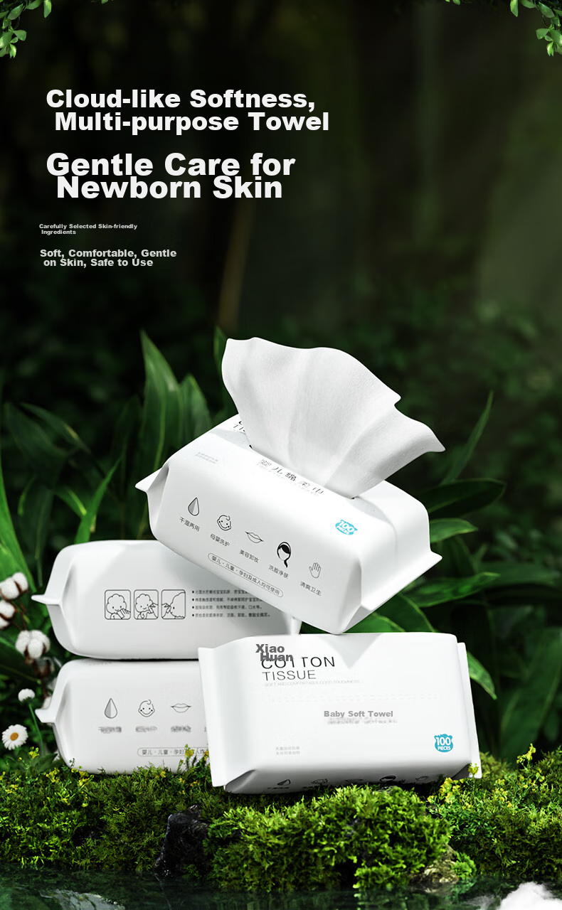 Xiaohuanxiong Baby Soft Wipes, Wet And Dry Use, Portable Hand-Washing Face Towels for Children And Babies, 100 Sheets * 16 Packs 3