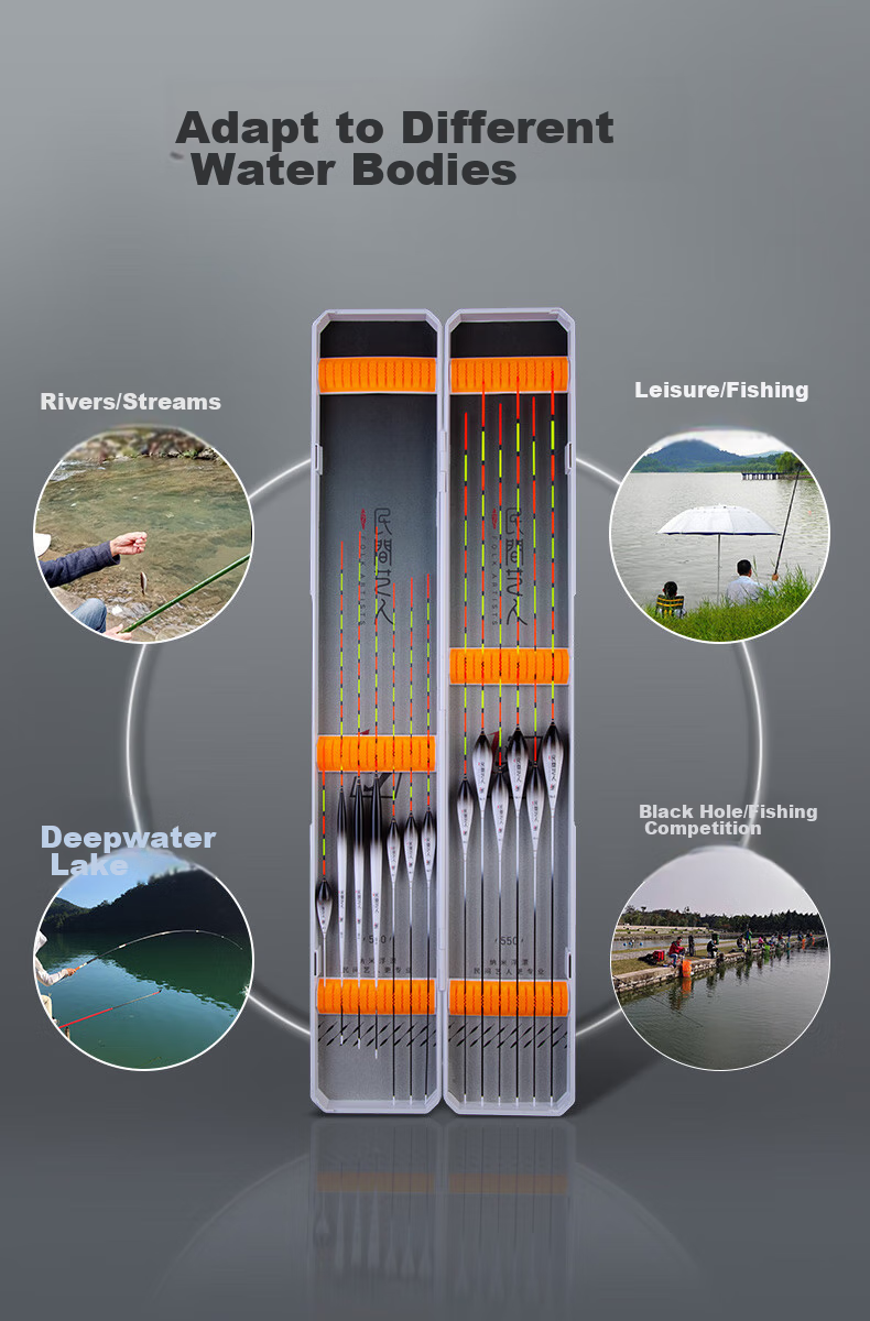 Minjianyiren Fishing Float Set, High Sensitivity Wild Fishing Floats, Thickened Eye-Catching Carp Floats with Float Box, Gift Fishing Tackle Supplies 3