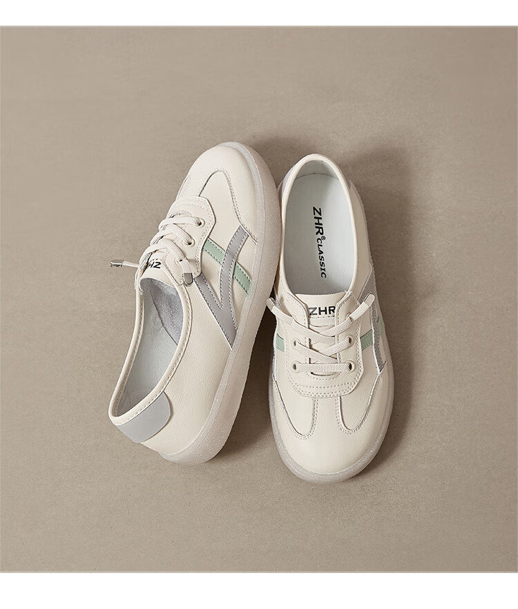ZHR Casual Shoes, Lightweight And Breathable, Spring And Autumn Flat White Sneakers, Trendy Retro Training Shoes for Women, A67P, White And Blue, Size 37 19