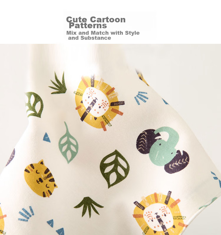 9I9 Baby Drool Bib, Pure Cotton Bib, Waterproof Baby Triangle Bib, Double Button Adjustable Bib, Upgraded Version, 5 Pieces A17 12
