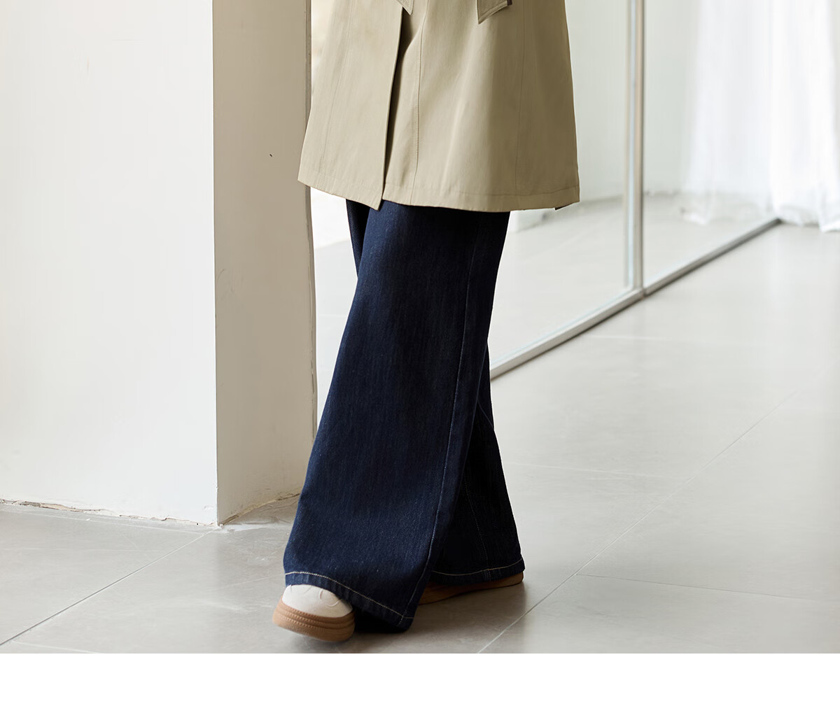 Chushen Spring And Autumn Double-Breasted Windbreaker for Women, Mid-Length, Elegant Classic H-Type Waist-Cinching Slimming Coat S51D003 16