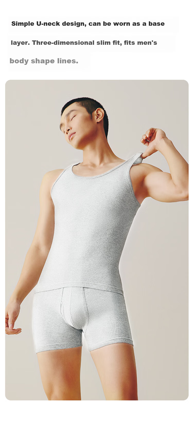 Yalu 2-Pack Men's Pure Cotton Tank Top, Sports Fitness Running Hurdles Undershirt, Sleeveless T-Shirt, Versatile Breathable Sweat-Absorbing Top 7