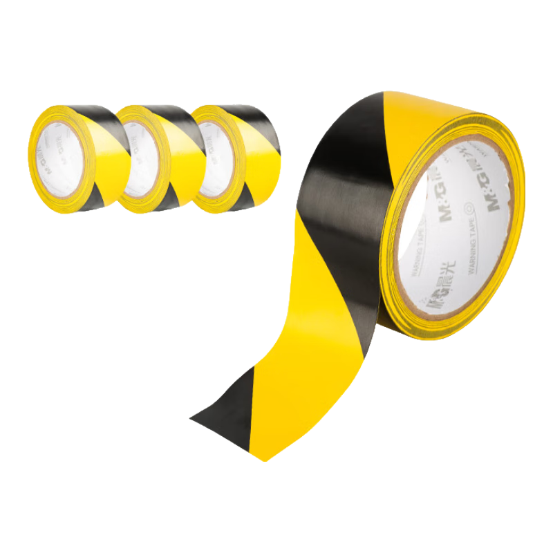 M&G Yellow And Black Safety Warning Tape, 48*20y, Pack of 3, Zebra Crossing Factory Warehouse Tape, Safety Positioning Marking Sticker, Eye-Catching Typhoon Windproof AJD95749-ZZ