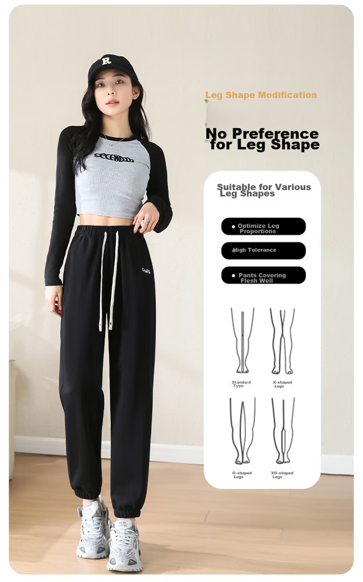 FitonTon Women's Sweatpants, Spring And Summer Style, Loose-Fitting Joggers, Cotton Trousers, Casual Pants for Outdoor Wear, Slimming Effect, Embroidered Sweatpants 3