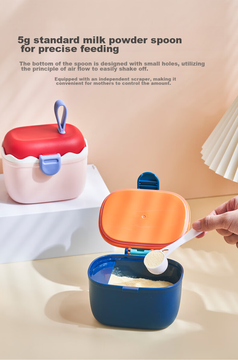 Rikang Milk Powder Container, Portable Milk Powder Canister, Snack Box, Multifunctional Baby Food Container, N6022, Beige 5