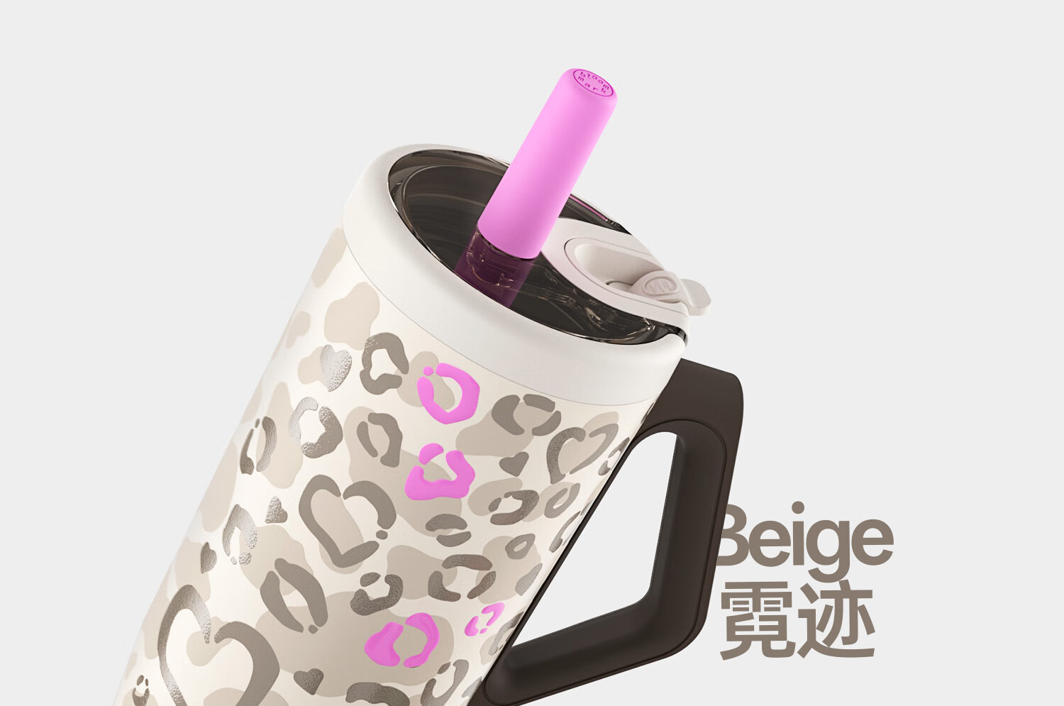 BLOOMMARK Car Leopard Print Straw Large Capacity 316 Food Grade JD Self-operated Insulated Water Bottle for Men and Women - Candy Pleats 3