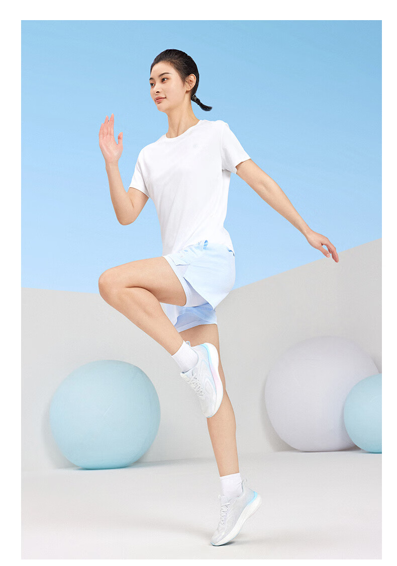 QIAODAN Women's Short-Sleeve T-Shirt, Summer Breathable Quick-Dry Round Neck Sports Running T-Shirt Top for Wome 20