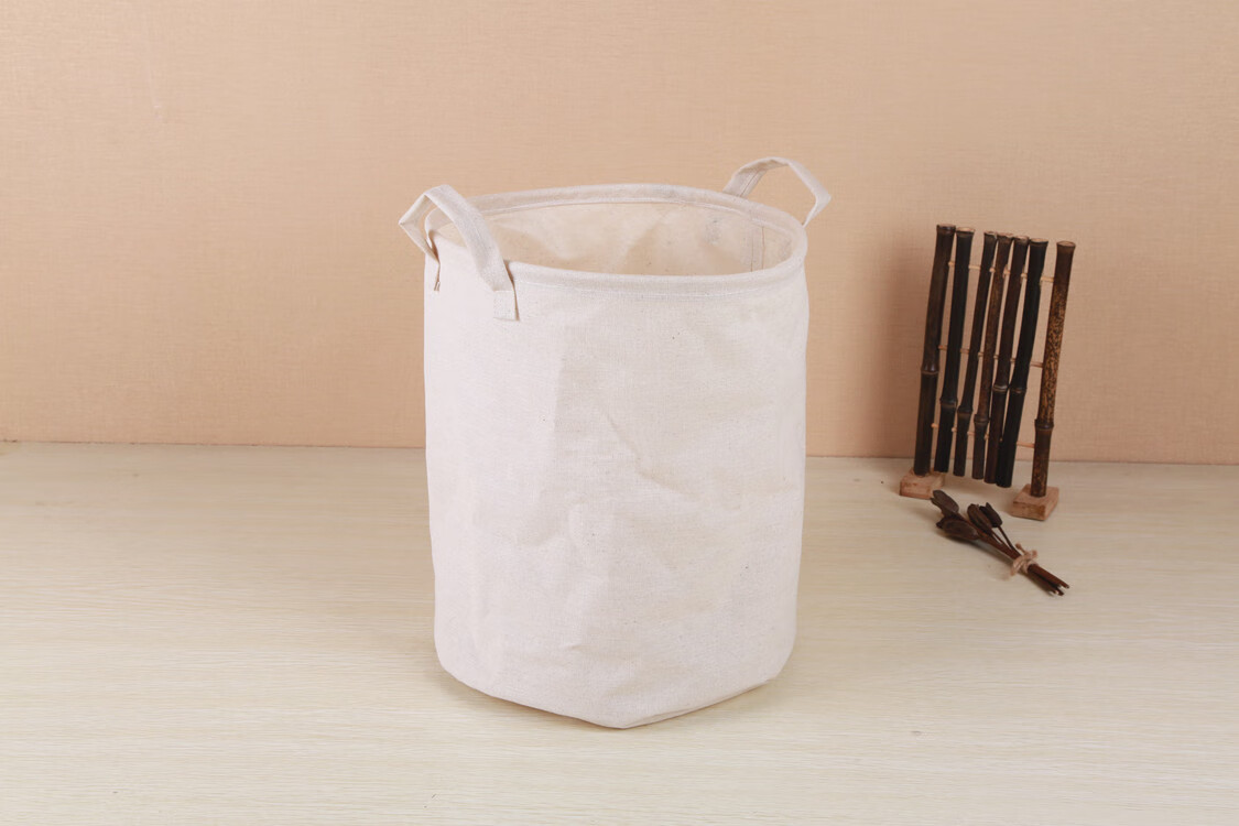 Yuanben Cotton Linen Fabric Laundry Hamper, Foldable Large-Size Dirty Clothes Basket, Ins Storage Bin, Open-Top Storage Basket 14
