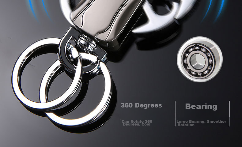 Dijialun Three-In Multifunctional Car Keychain, Fidget Spinner, Bottle Opener, Waist-Hanging Keychain for Men, Creative Gift Rotating Toy, Simple And High-End Car Keychai 4
