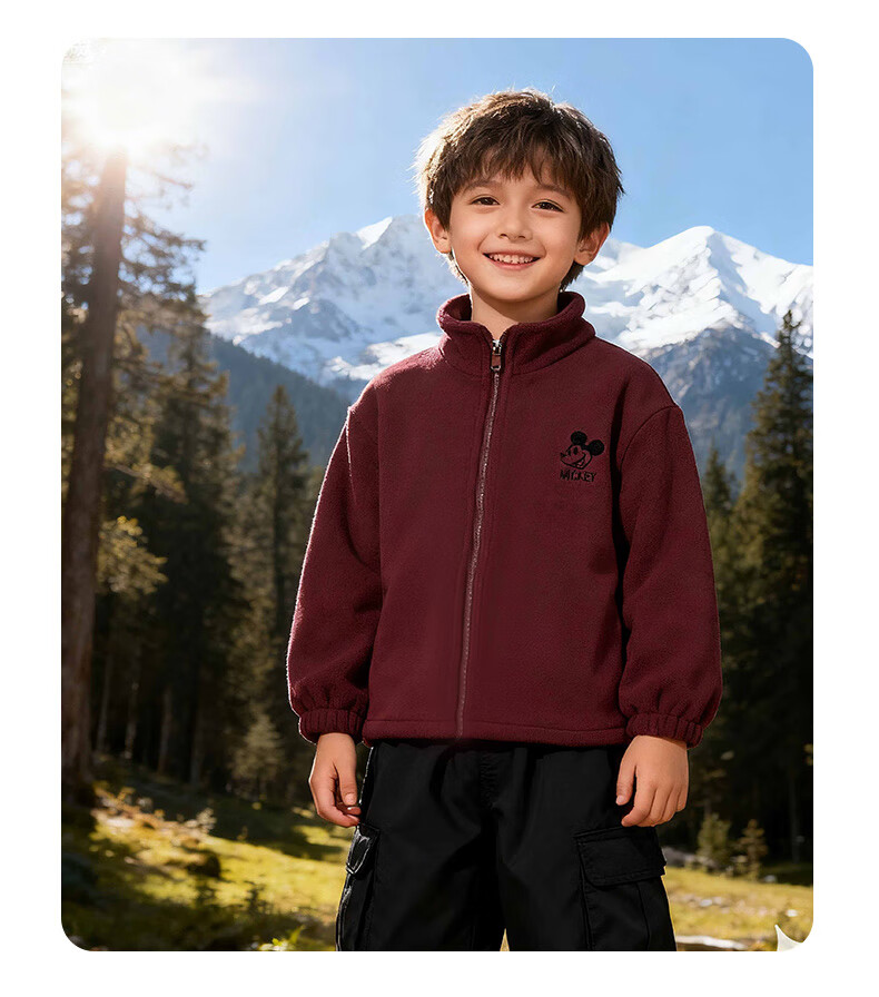Disney Kids Winter New Boys' Three-in-One Waterproof and Windproof Two-Piece Comfortable Warm Jacket Red 110 3