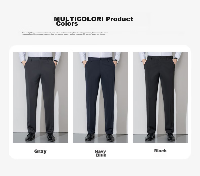 ROMON Men's Dress Pants, Spring And Autumn Professional Business Casual Loose Straight-Leg Trousers, Versatile Long Pants XK903 13