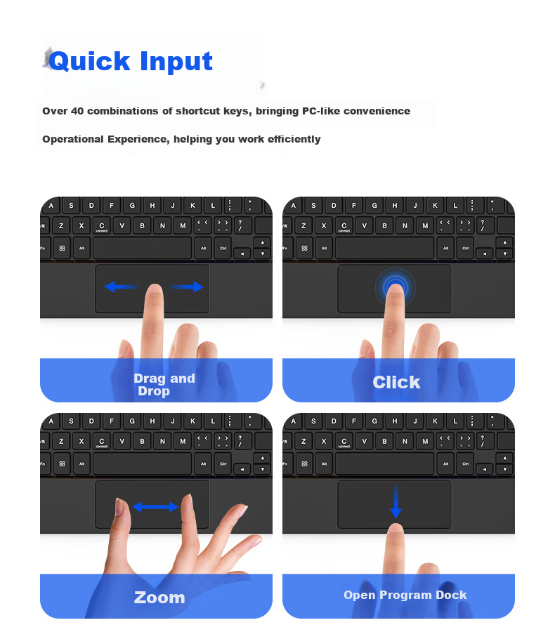 COOLSTART Keyboard Case for VIVO Pad5/3Pro/iQOO Pad5/2Pro Smart Touch Control 13-Inch Tablet, Magnetic Floating Bluetooth Integrated Protective Cover, Black 7