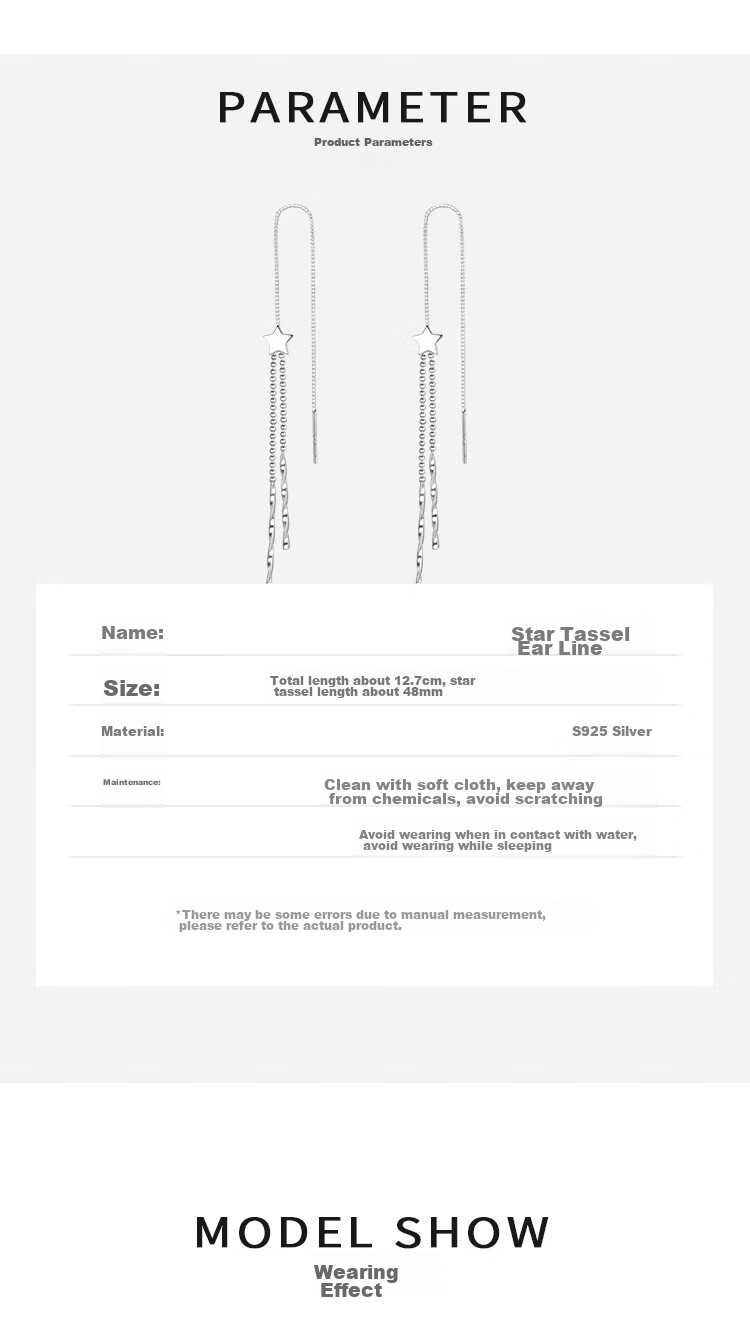 Dijing Butterfly Tassel Earrings for Women, Silver Earrings with Long Studs, New 2026 High-End Style, Birthday Gift for Girlfriend 3