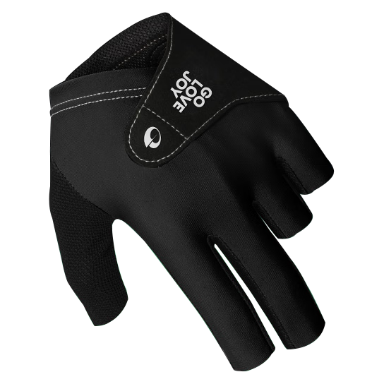 GOLOVEJOY Professional Billiard Glove Three-Finger Left Hand Ice Silk Breathable Pool Cue Glove Shadow Black (Single Left Hand) S