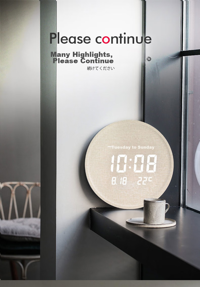 Momen Wall Clock, 30cm, LED Night Light Electronic Clock, Wall-Mounted, Living Room Fashion Creative Clock, Nordic Style Battery-Powered Wall Clock 11