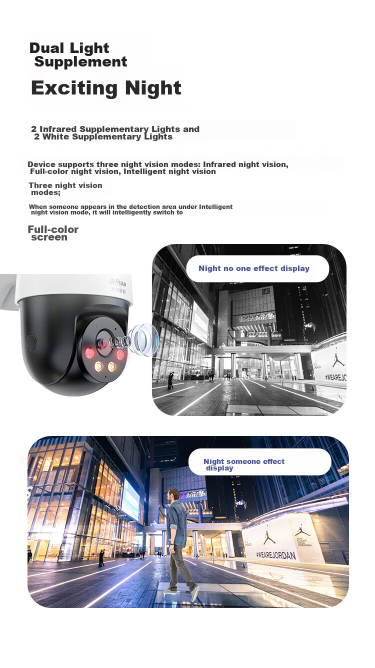 Dahua 200W 4G Surveillance Camera with Dual-Light Full-Color Night Vision, PTZ Dome Camera, Outdoor Waterproof, Remote Mobile Access, Requires Data Plan Recharge, DH-HA2A 14
